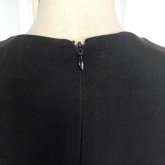 Calvin Klein Angled Patterned Silver Loops Black Dress Size 2 - Picture 8 of 9
